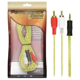 Cabo Auxiliar P2 para 2 RCA Cristal Gold - PIX