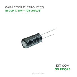 50x Capacitor Eletrolítico 560uf x 35v 105º Kit c/ 50 Peças