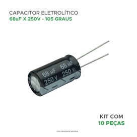 10x Capacitor Eletrolítico 68uf x 250v 105º