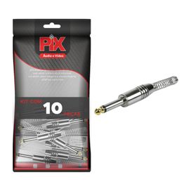 10x Plug P10 Mono Profissional Série Gold Pro - PIX