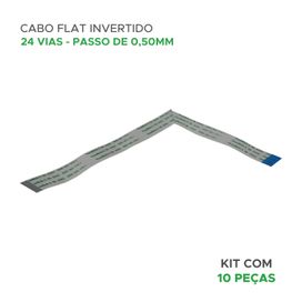 10x Cabo Flat 24 vias x 20cm Passo de 0,50mm Invertido - ChipSCE