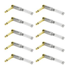 10x Plug P10 Mono Profissional 90 Graus Ponta Gold - PIX