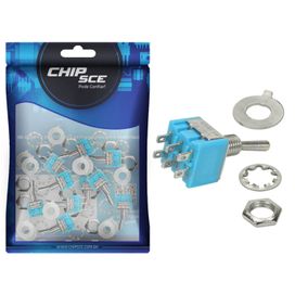 10x Chave Alavanca 6 Polos On/Off/On Mts-203 - ChipSCE