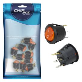 10x Chave Gangorra Redonda On/Off Kcd1-106N 10/6A 250v - ChipSCE