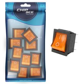 10x Chave Gangorra On Off Liga Desliga 4 Polos 20a Laranja - ChipSCE