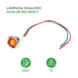10x Lâmpada Sinaleiro Olho de Boi Xd10-7/12v Amarelo - ChipSCE