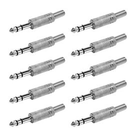 10x Plug P10 Estéreo Premium Profissional Série Níquel Mola