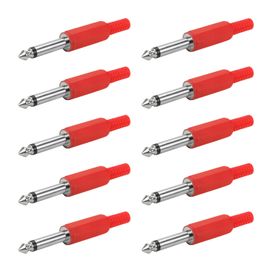 10x Plug P10 Mono Vermelho Profissional Série Classic - PIX