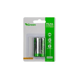 Pilha Recarregável Aa Pequena 2 Unidades 2000mah - Green