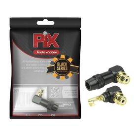 Conector Plug Rca 90 Graus 4mm Profissional - PIX