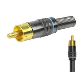 10x Plug Rca Macho Profissional Grafite - Ponta Ouro 24k