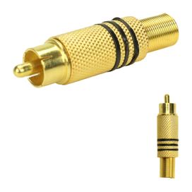 10x Plug Rca Gold 24k Linha Profissional 6mm - PIX