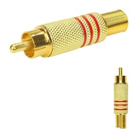 10x Plug Rca Gold 24k Linha Profissional 6mm - PIX