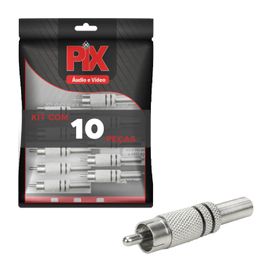 10x Plug Rca Macho Linha Profissional 4mm Original Pix