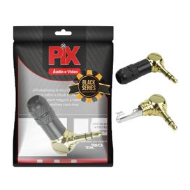 Conector P2 Plug Stereo 90 Graus Cachimbo - PIX