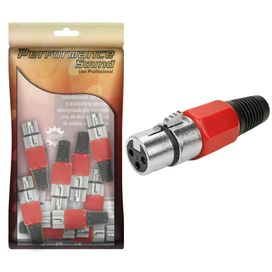 10x Plug Cannon Fêmea Vermelho Série Chrome - PIX
