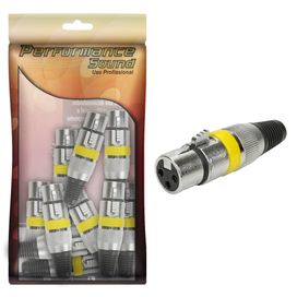 10x Plug Cannon Fêmea Amarelo Profissional Série Ring - PIX