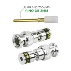 10x Plug Conector Bnc Hd 3mm 75 ohms - Premium Profissional