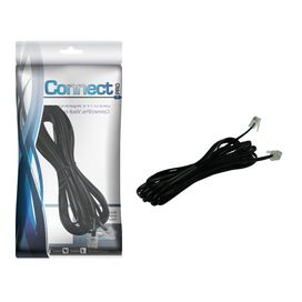 Cabo de Telefone Liso 5 Metros Preto - Connect Pro