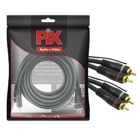 Cabo Rca 3 Metros 6mm Blindado Ouro Automotivo - PIX