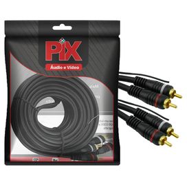 Cabo Rca 5 Metros 2 + 2 6mm Blindado Ouro - PIX