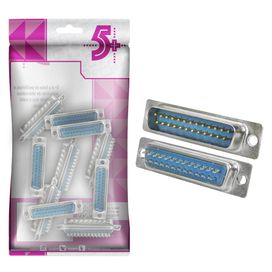 10x Conector Db25 Macho Para Solda Fio Serial - 5+