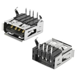 50x Conector Usb Tipo A Fêmea 90° Para Placa Yh-usb01a - 5+