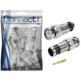 10x Conector Bnc Macho Rg59 Compressão - Connect Pro