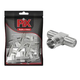 10x Emenda T Rosca com plug F Coaxial - PIX