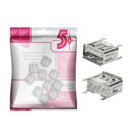 10x Conector Usb Painel Pci Deh 10mm 4 Terminais - 5+