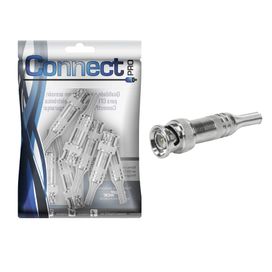 10x Conector Bnc Mola Plug Cftv 50 Ohms Com Parafuso - Connect Pro