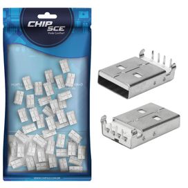 10x Peças Conector Usb Tipo A Macho 90° Yh-Usb05a