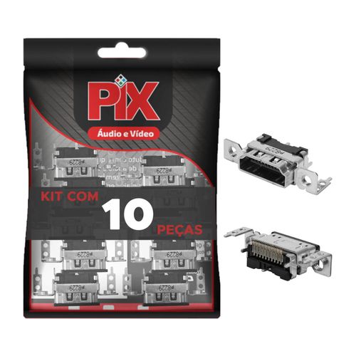 10x Conector Hdmi Para Solda 35mm - PIX