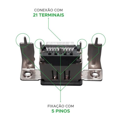 10x Conector Hdmi Para Solda 35mm - PIX
