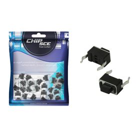 25x Chave Táctil 2 Terminais 5mm 180 Graus - ChipSCE
