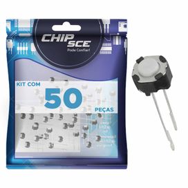 50x Chave Táctil Redonda 2 Terminais 4,3mm - ChipSCE