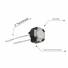 50x Chave Táctil Redonda 2 Terminais 4,3mm - ChipSCE