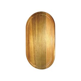 Tábua Oval Multiúso Churrasco Frios Pizza 24x44cm Em Madeira