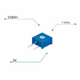 10x Trimpot 3386h 2K 1 Volta Vertical - ChipSCE