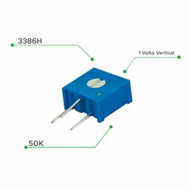 10x Trimpot 3386h 50K 1 Volta Vertical - ChipSCE