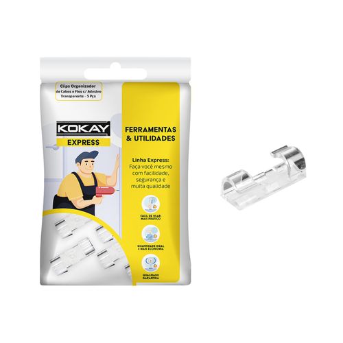 50x Clips Organizador De Cabos E Fios C/Adesivo Transparente