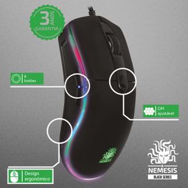 Mouse Gamer Nemesis 4000dpi Com Teclas Macro Rgb - 5+