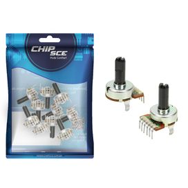 10x Potenciômetro Linear Rotativo 50Kb Com 6 Terminais - ChipSCE