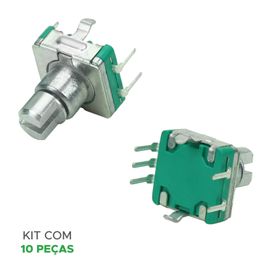 10x Potenciômetro Infinito Eixo 9mm Volume Encoder Automotivo - ChipSCE