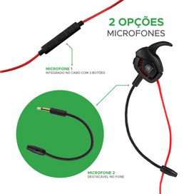 Fone de Ouvido Gamer Nemesis Compact Com Microfone Destacável - 5+