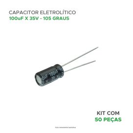 50x Capacitor Eletrolítico 100uf x 35v 105º Kit c/50 Peças