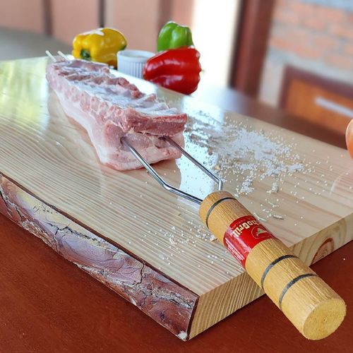 Espeto Churrasco Gaúcho Duplo 75cm Aço Cromado - Grilazer