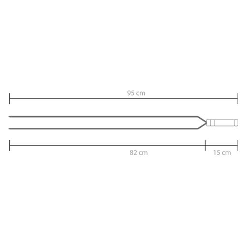 Espeto Churrasco Gaúcho Duplo 95cm Aço Cromado - Grilazer