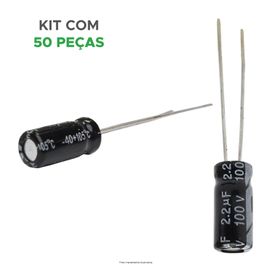 50x Capacitor Eletrolítico 2,2uf x 100v 105graus