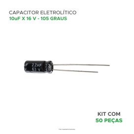 50x Capacitor Eletrolítico 2,2uf x 63v 105 Graus - ChipSCE